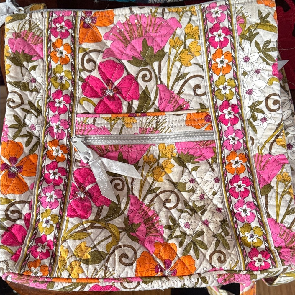 Vera Bradley Floral Crossbody Bag - Pink, Orange, Green